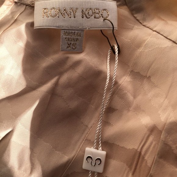 Ronny Kobo Lilian Dress Tapioca White Mini Puff Silk Party XS NWT $488 - Picture 7 of 7